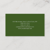 Eenvoudig platte, elegante groene moderne visitekaartje (Achterkant)