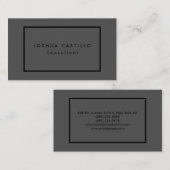 Eenvoudig platte, grijze, moderne visitekaartje (Voorkant / Achterkant)