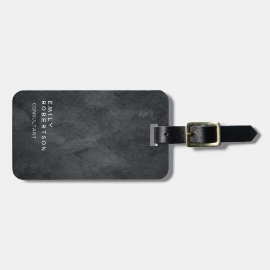 Eenvoudig platte grijze Trendy Modern minimalist Bagagelabel (Voorkant horizontaal)