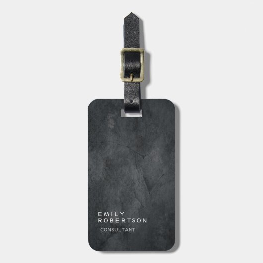 Eenvoudig platte grijze Trendy Modern minimalist Bagagelabel (Voorkant verticaal)