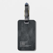Eenvoudig platte grijze Trendy Modern minimalist Bagagelabel (Achterkant verticaal)