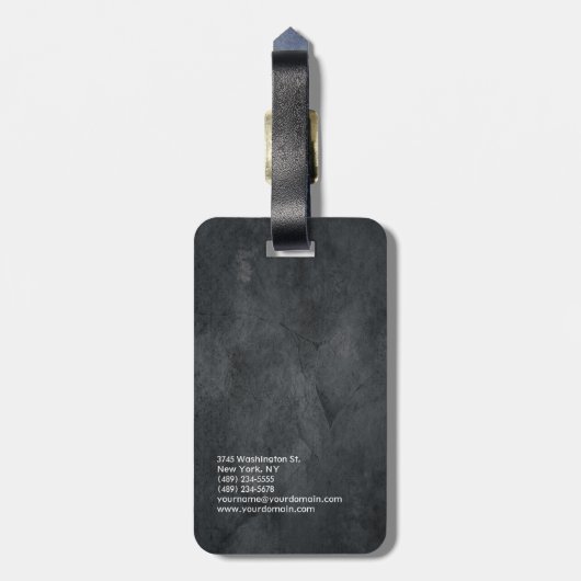 Eenvoudig platte grijze Trendy Modern minimalist Bagagelabel (Achterkant verticaal)