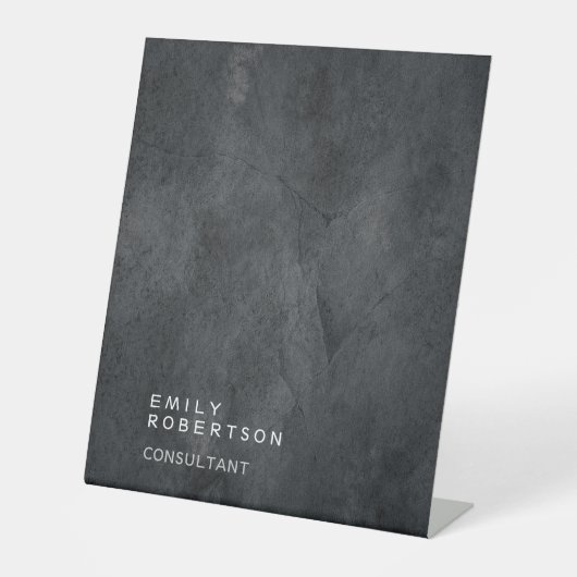 Eenvoudig platte grijze Trendy Modern minimalist Reclamebord Met Voetstuk (Voorkant)
