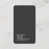 Eenvoudig platte grijze Trendy Modern minimalist Visitekaartje (Achterkant)