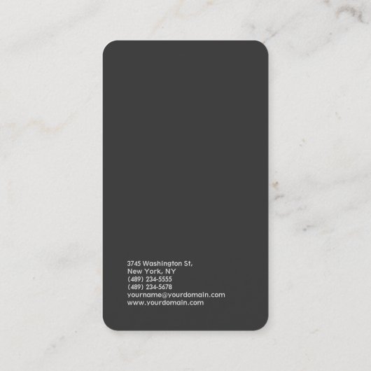 Eenvoudig platte grijze Trendy Modern minimalist Visitekaartje (Achterkant)
