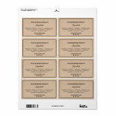 Eenvoudig platte kartonnen look ingrediënten label (Full Sheet)