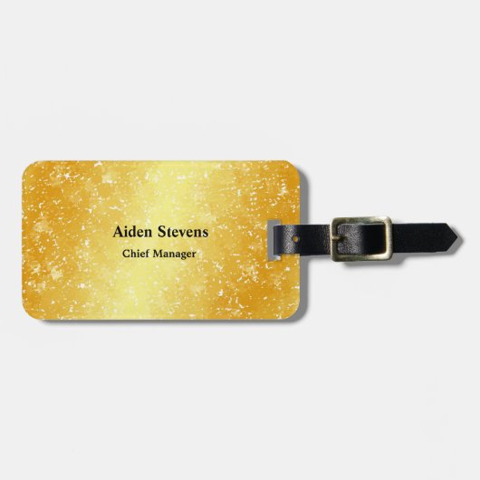 Eenvoudig platte, minimale klassieke goudkleur bagagelabel (Voorkant horizontaal)