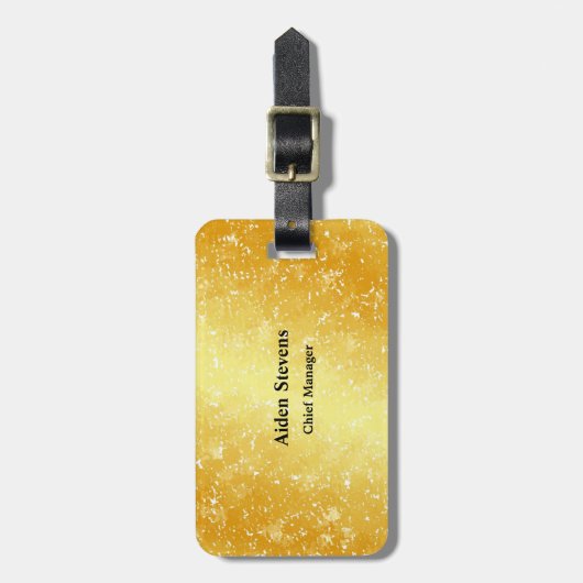 Eenvoudig platte, minimale klassieke goudkleur bagagelabel (Voorkant verticaal)