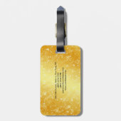 Eenvoudig platte, minimale klassieke goudkleur bagagelabel (Achterkant verticaal)