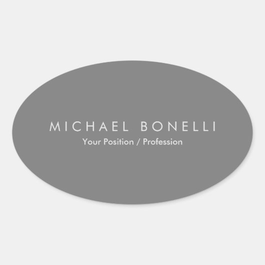 Eenvoudig platte minimalistisch elegant modern ovale sticker (Voorkant)