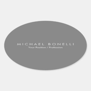 Eenvoudig platte minimalistisch elegant modern ovale sticker