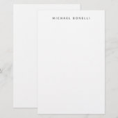 Eenvoudig platte minimalistisch elegant modern wit briefpapier (Voorkant / Achterkant)