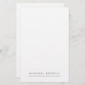 Eenvoudig platte minimalistisch elegant modern wit briefpapier (Voorkant / Achterkant)