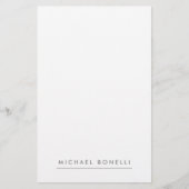 Eenvoudig platte minimalistisch elegant modern wit briefpapier (Voorkant)