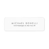 Eenvoudig platte minimalistisch elegant modern wit etiket (Voorkant)