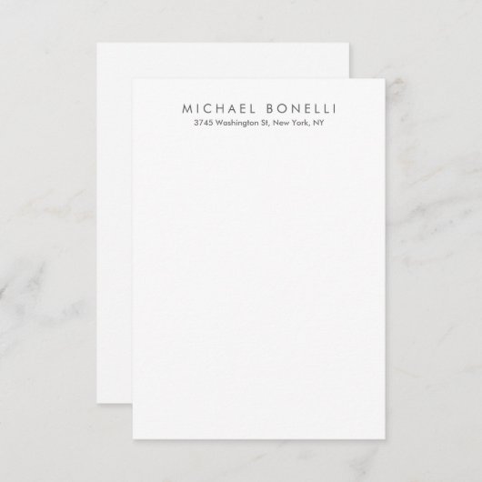 Eenvoudig platte minimalistisch elegant modern wit informatiekaartje (Voorkant / Achterkant)