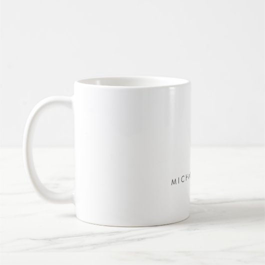 Eenvoudig platte minimalistisch elegant modern wit koffiemok (Links)