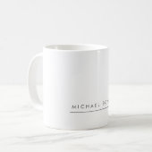 Eenvoudig platte minimalistisch elegant modern wit koffiemok (Voorkant links)