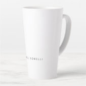 Eenvoudig platte minimalistisch elegant modern wit latte mok (Rechterhoek)