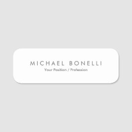Eenvoudig platte minimalistisch elegant modern wit naamplaatje