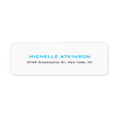 Eenvoudig platte minimalistisch hemel blauw etiket (Voorkant)