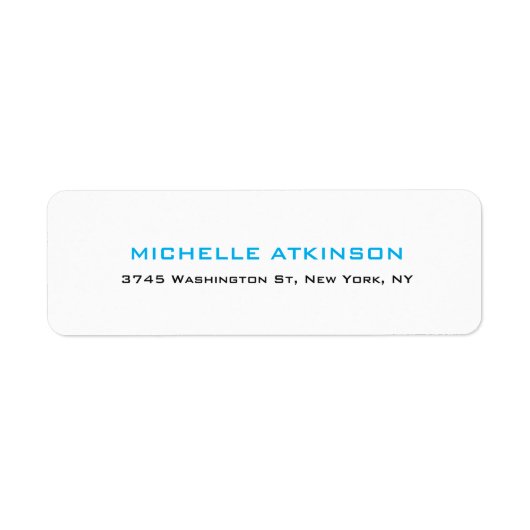 Eenvoudig platte minimalistisch hemel blauw etiket (Voorkant)