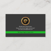 Eenvoudig platte minimalistische groene lijnoprich visitekaartje (Achterkant)