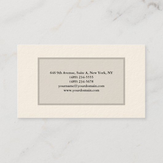 Eenvoudig platte, minimalistische, moderne tekenro visitekaartje (Achterkant)