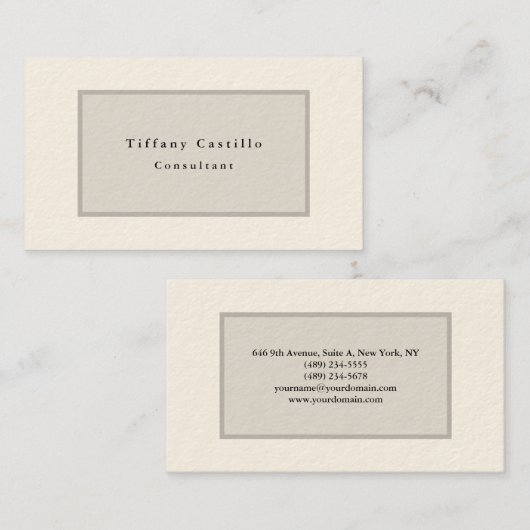 Eenvoudig platte, minimalistische, moderne tekenro visitekaartje (Voorkant / Achterkant)