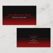 Eenvoudig platte, moderne zwarte en rode gradiënt visitekaartje (Voorkant / Achterkant)