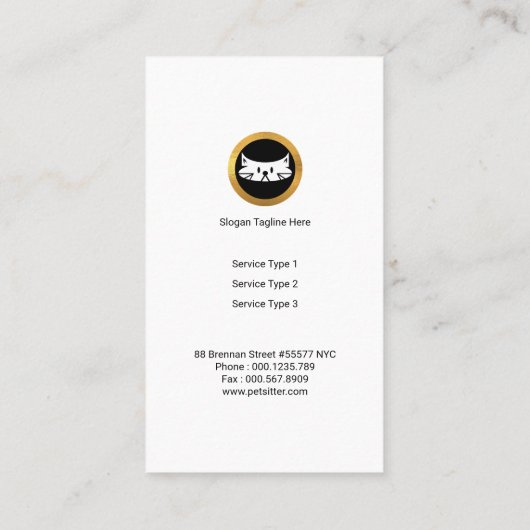 Eenvoudig platte pagina afdrukken Silhouette Sitte Visitekaartje (Achterkant)