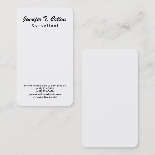 Eenvoudig platte penseelscript minimalistisch mode visitekaartje (Voorkant / Achterkant)