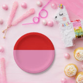 Eenvoudig platte rood en roze feestvieren papieren bordje (Feest)