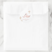 Eenvoudig platte roze prinses Swan Baby shower Ronde Sticker (Tas)