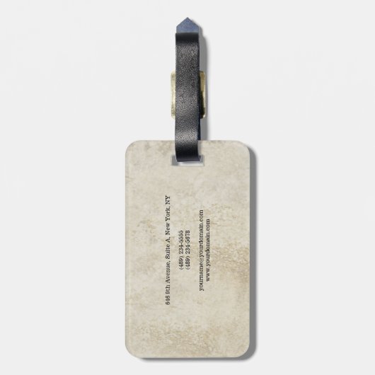 Eenvoudig platte stenen met stenen muur - Minimali Bagagelabel (Achterkant verticaal)