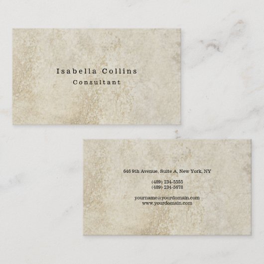 Eenvoudig platte stenen met stenen muur - Minimali Visitekaartje (Voorkant / Achterkant)