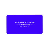 Eenvoudig platte Ultramarine Blue Elegant Modern Etiket (Voorkant)