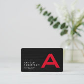 Eenvoudig platte Visitekaartje Monogram aanpassen (Staand voorkant)