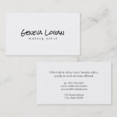 Eenvoudig platte witminimalistisch visitekaartje (Voorkant / Achterkant)