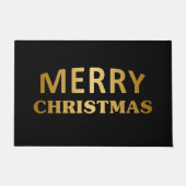 Eenvoudig platte zwarte en gouden kerstklep deurmat (Voorkant)