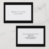 Eenvoudig platte, zwarte rechthoek visitekaartje (Voorkant / Achterkant)