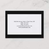 Eenvoudig platte, zwarte rechthoek visitekaartje (Achterkant)