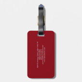 Eenvoudig platte zwarte rode minimalist bagagelabel (Achterkant verticaal)