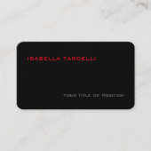 Eenvoudig platte zwarte rode minimalist visitekaartje (Voorkant)