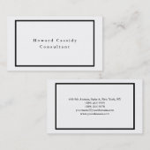 Eenvoudig platte zwarte witte minimalistische mode visitekaartje (Voorkant / Achterkant)