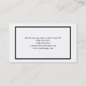 Eenvoudig platte zwarte witte minimalistische mode visitekaartje (Achterkant)