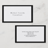 Eenvoudig platte zwarte witte minimalistische mode visitekaartje (Voorkant / Achterkant)