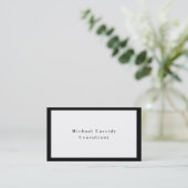 Eenvoudig platte zwarte witte minimalistische mode visitekaartje (Staand voorkant)