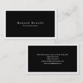 Eenvoudig platte zwarte witte rand Moderne Visitekaartje (Voorkant / Achterkant)