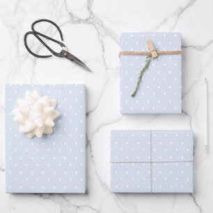Eenvoudig poladots patroon in pastel Light Blue Gr Inpakpapier Vel